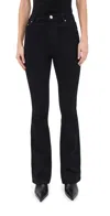 Aligne Mid Rise Slim Flare Jeans Jet Black In Black