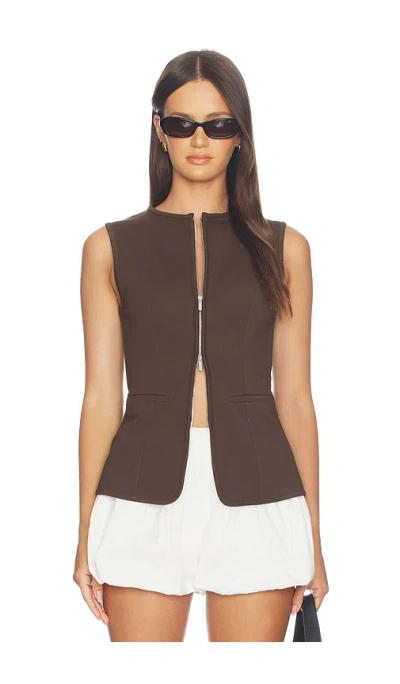 Aligne Miguel Zip Ponte Top In Brown