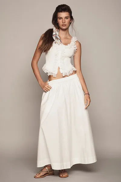 Aligne Natalie Poplin Maxi Skirt In White