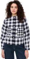 Aligne Nathan Padded Moto Jacket Gingham In Gingham