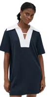 Aligne Natty Short-sleeve Collared Jersey Mini Dress