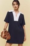 Aligne Natty Short-sleeve Collared Jersey Mini Dress
