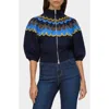 Aligne Nelly Fair Isle Zip Front Cardigan In Multi
