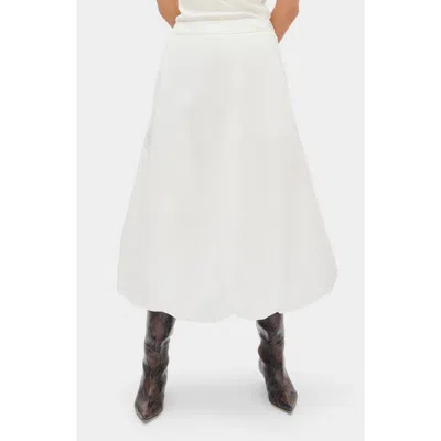 Aligne Nola Organic Cotton Bubble Midi Skirt In White