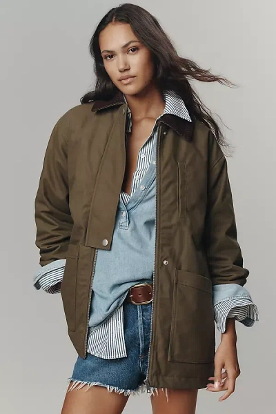 Aligne Oak Collared Coat Jacket In Brown