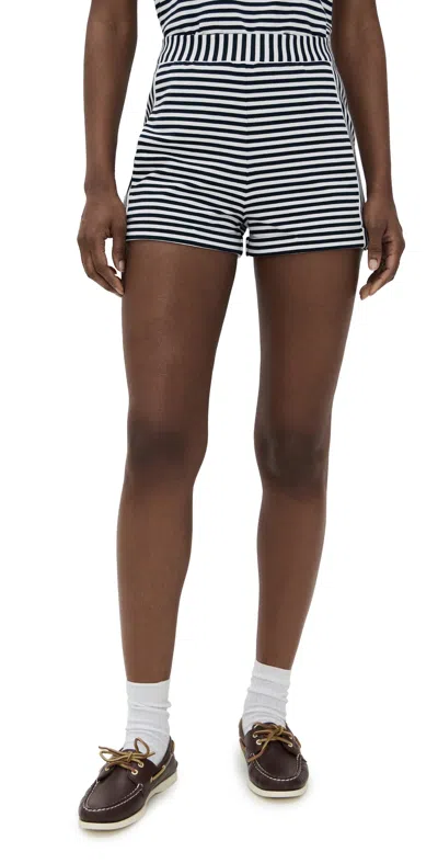 ALIGNE OMARI STRIPE SHORTS NAVY & WHITE