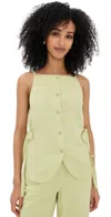Aligne Ozais Linen Top Pistachio In Pistachio
