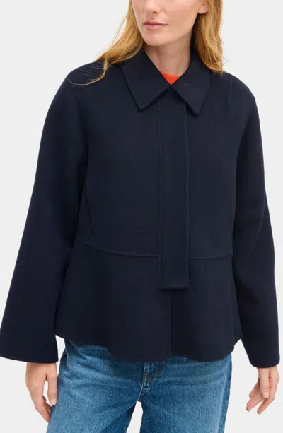 Aligne Paloma Peplum Wool Blend Jacket In Blue
