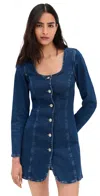 Aligne Pax Denim Minidress In Blue