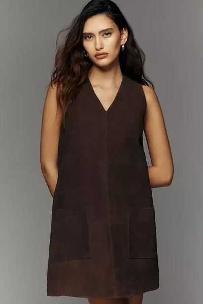 Aligne Piper Suede Mini Dress In Brown