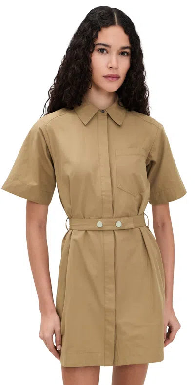 Aligne Reign Poplin Dress Camel In Brown