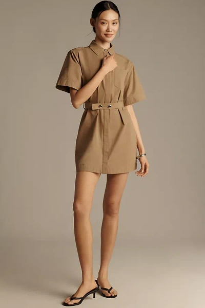 Aligne Reign Poplin Shirt Dress In Sand