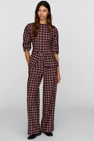 Aligne Riley High Rise Wide Leg Trousers Pants In Multicolor
