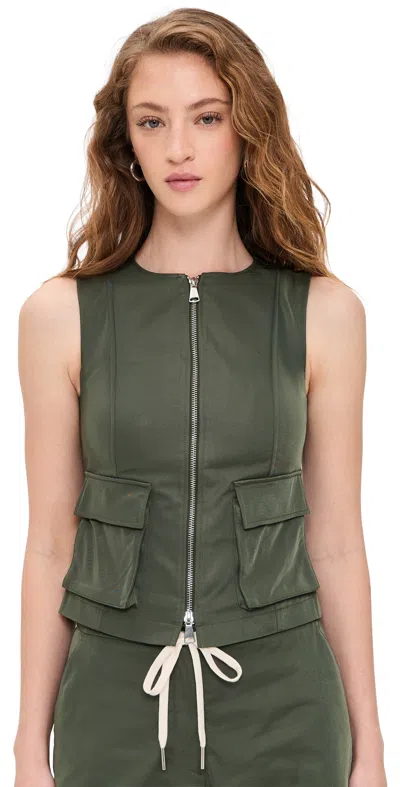 Aligne Rita Zip Vest Khaki In Green