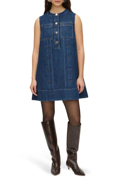 Aligne Rory Sleeveless Denim Shift Dress In Blue