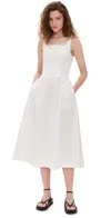 Aligne Rosia Linen Midi Dress White In White