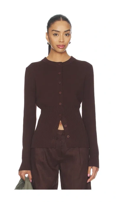 Aligne Ruby Knitted Cardigan In Chocolate
