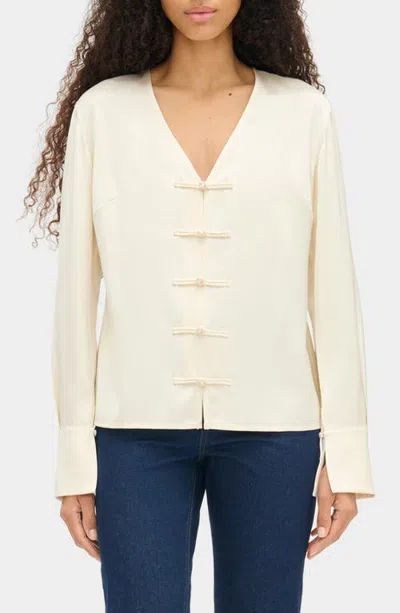 Aligne Saffron Knot Tie Shirt In White