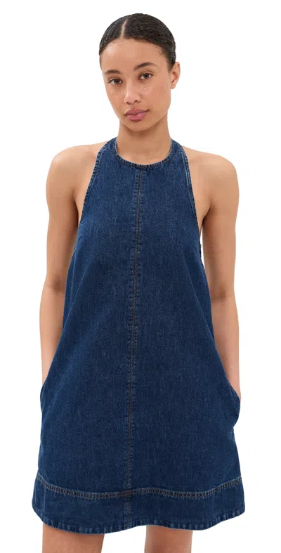 Aligne Sandy Denim Mini Dress Mid Blue