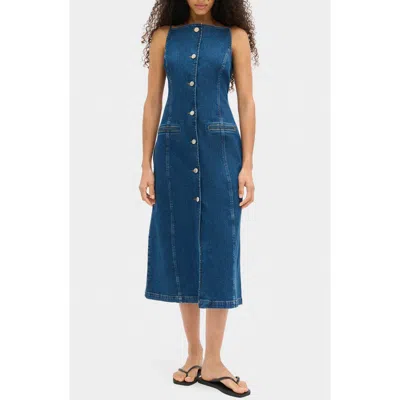 Aligne Sanitago Sleeveless Denim Dress In Blue