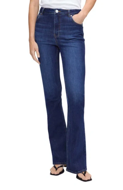Aligne Slim Flare Organic Cotton Jeans In Blue