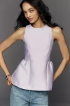 Aligne Solstice Satin Peplum Top In White