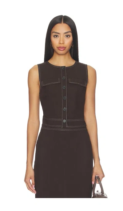 Aligne Summer Linen Mix Waistcoat In Black