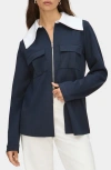 Aligne Tam Ponte Contrast Collar Jacket In Blue