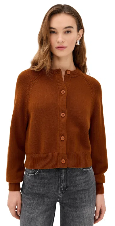 Aligne Tania Diamante Cardigan Cognac In Brown