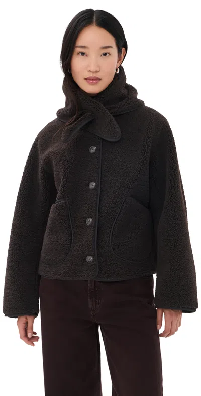 Aligne Theodora Faux Fur Jacket Brown