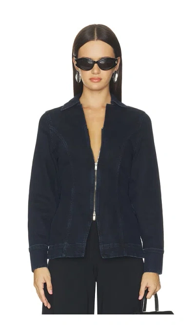 Aligne Tilly Denim Zip Jacket In Blue Black