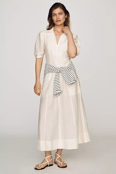 Aligne Tracy Sheer Midi Shirt Dress In Neutral
