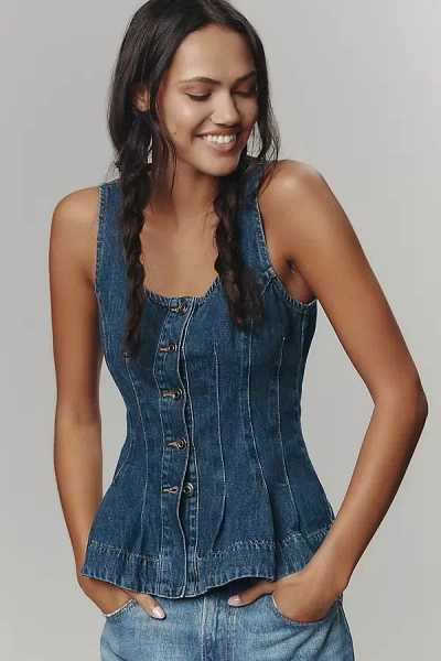 Aligne Valentina Denim Sleeveless Top In Blue