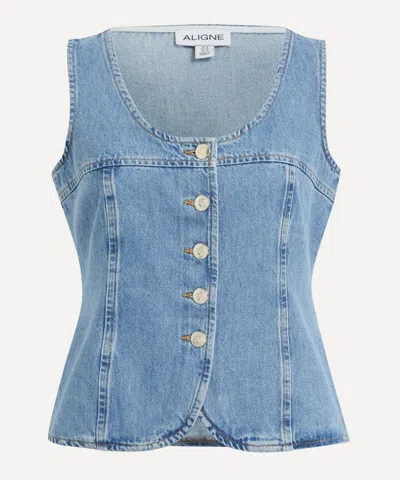 Aligne Women's Ariella Buttoned Denim Top