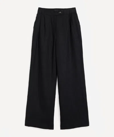 Aligne Fanita Wide-leg Linen Trousers - Size 6 In Black