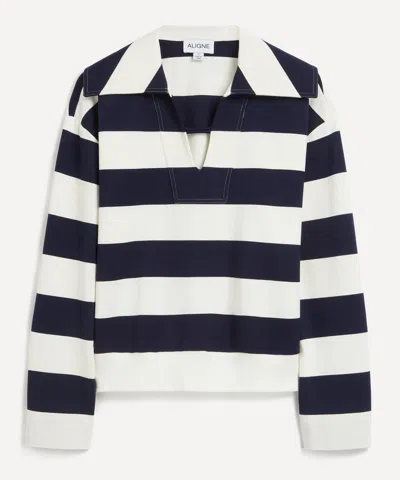 Aligne Women's Nina Striped Jersey Rugby Top