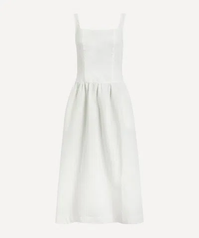 Aligne Women's Rosia Drop Waist Linen Dress In White | ModeSens