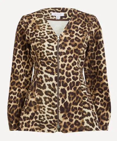 Aligne Women's Toni Leopard Print Denim Jacket