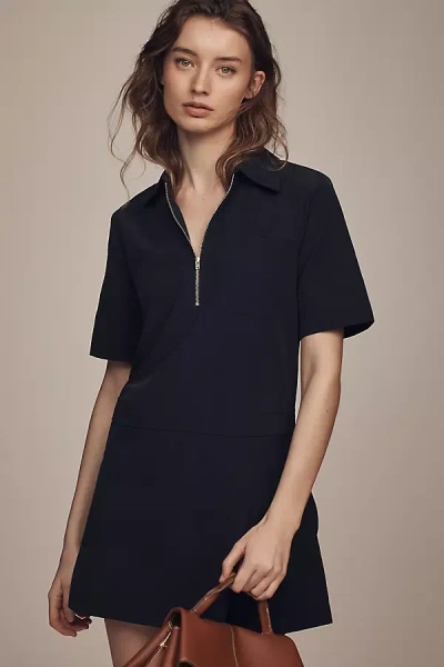 Aligne Yolanda Pleated Mini Dress In Blue