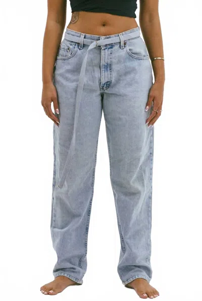 Aligrace Belted Customs Jeans In Medium Dark In Blue