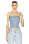 Aligrace Custom Vintage Corset In Medium Dark Wash