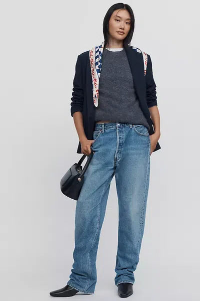 Aligrace Tomboy High Rise Straight Leg Jeans In Dark Wash