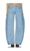 Aligrace Two Tone Barrel Jeans In Blue