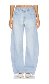 Aligrace Vintage Barrel Wide Leg Jeans In Light Medium Wash