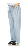 Aligrace Vintage Drawstring Maternity Jeans In Blue