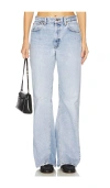 Aligrace Vintage Girlfriend Utility Jeans In Blue