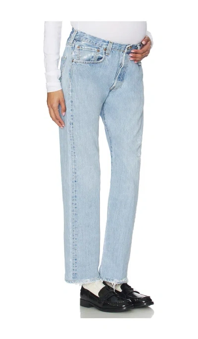 Aligrace Vintage Maternity Baggy Jeans In Blue