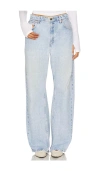 Aligrace Vintage Girlfriend Utility Jeans In Blue