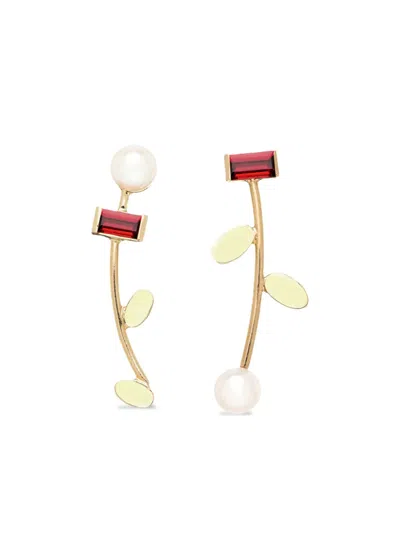 ALIITA 18K YELLOW GOLD PETALOS FLOR EARRINGS