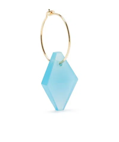 Aliita 18kt Yellow Gold Rombo Jade Earring In Blue